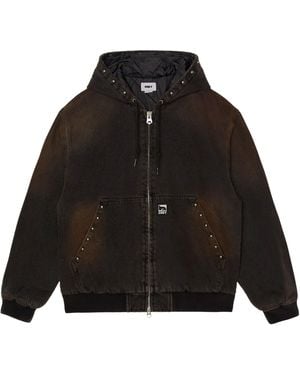Obey Jacket Studded Zip Up Jacket - Black