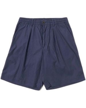 Universal Works Bermuda Pista Corta De Peached Poplin - Azul