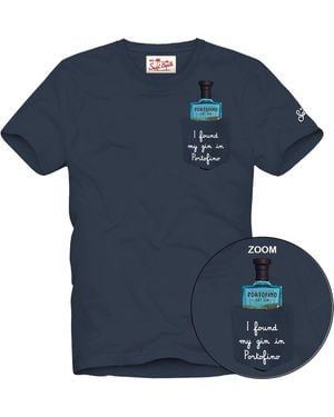 MC2 Saint Barth Mc2 Santa Camiseta Barth Con Bolsillo E Impresion Aus0001-04518L - Azul