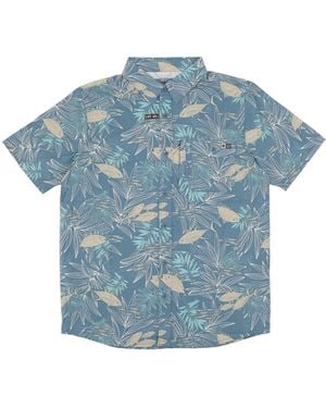 Salty Crew Feeding Frenzy Uv Woven Herren Kurzarmhemd Schieferblau