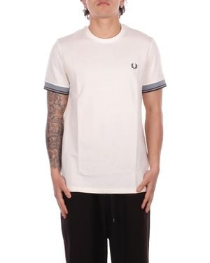 Fred Perry T-Shirt M2396 560 Fp Twin Tipped Cuff T-Shirt Ecru - White