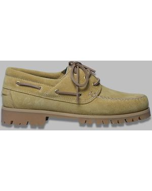 VINNY'S Aztec Boat Shoes Suede Sand - Multicolor