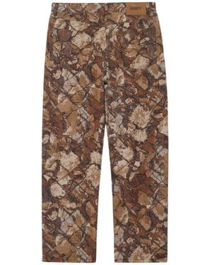 Obey Classic Baggy Denim Pants Jeans With Realtree Pattern Wide Leg - Multicolor