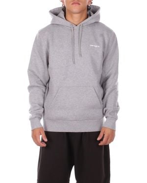 Carhartt Sweatshirt I035392 00D Xx Hooded Script Embroidery Light - Gray