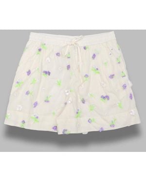 Essentiel Antwerp Pantalones Cortos Bordados - Blanco