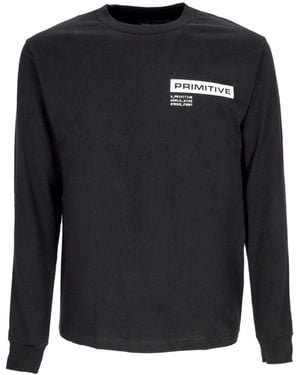 Primitive Skateboarding Tactics/S Tee X Call Of Duty Camiseta Negra De Manga Larga Para Hombre - Azul