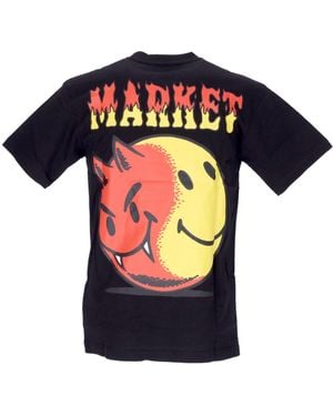 Market Good And Evil Tee X Smiley T-Shirt Homme Noir - Bleu