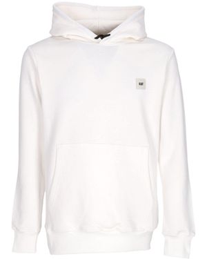 Caterpillar Essential Hoodie Lightweight Hooded Sweatshirt - White