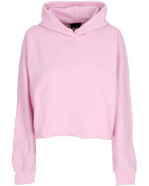 DISCLAIMER Vrouwen Korte Hoodie W Strass Logo Crop Hoodie Roze Strass Boreal