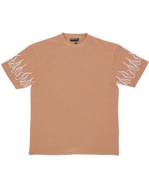 Vision Of Super Camiseta Hombre Bordado Flame Tee Terracota - Neutro