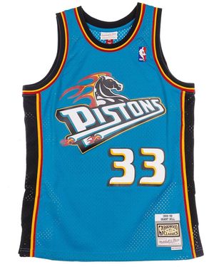 Mitchell &amp; Ness Basketball Tank Top Nba Swingman Jersey Hardwood Classics No 33 Grant Hill 1998-99 Detpit Road - Blue