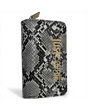 Just Cavalli Wallet Bamboo Leatherette Pitonata - Black
