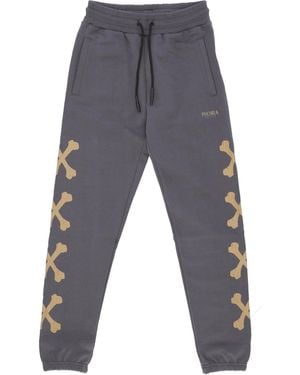 Phobia Lightweight Tracksuit Pants Cross Bones Pants - Gray