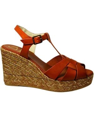 Kanna Zapatos Para Mujeres Sandalia Pulida Argilla-Cerrar Con Correa - Marrón
