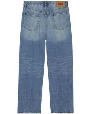 Obey Classic Baggy Vintage Denim Pants Jeans With Wide Leg - Blue