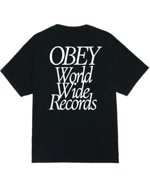 Obey T-Shirt Records Mondiaux Tee - Noir