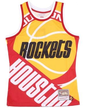 Mitchell &amp; Ness Tipo De Baloncesto Hombres Nba Big Face Fashion Tank 5.0 Hardwood Classics Houroc Amarillo - Rojo