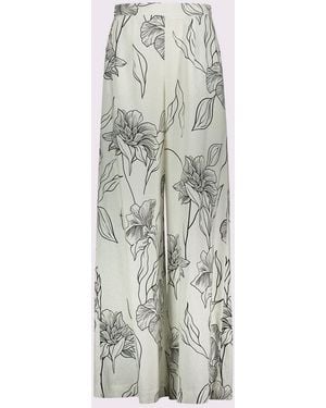 GAUDI Pant With- Floral Print - White