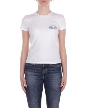 Gcds T-Shirt En Polo Bianco - Blauw
