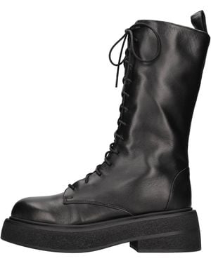靴 BOEMOS Archive Black Leather Boots BOEMOS Archive Black Wrinkled Leather Boots - ARCHIVESTOCK