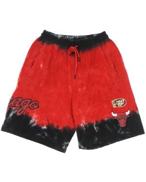 Mitchell &amp; Ness Tracksuit Short Pants Nba Tie-Dye Terry Short Hardwood Classics Chibul - Red
