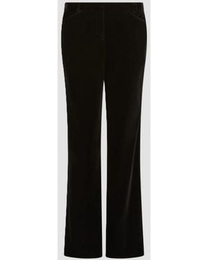 Marella Slim Fit Velvet Pants - Black