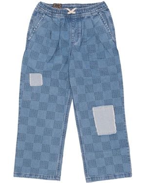 Vans Damesjeans Mended Check Denim Range Loose Crop Pant - Blauw