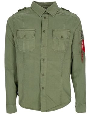 Alpha Industries Long Sleeve Basic Shirt - Green