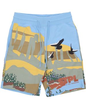 Staple Pantalones De Chandal Horizon Aop Mesh Short Para Hombre Azul