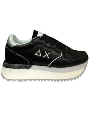 Sun 68 Big Ally Leather Sneakers - Black