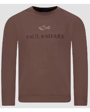 Paul & Shark Crew Neck Sweatshirt With Logo Turtleneck - Brown