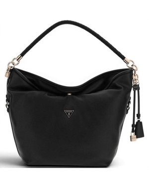 Guess Danya Hobo Bolsa Mujer Negro En Material Sintetico Con Cierre De Cremallera