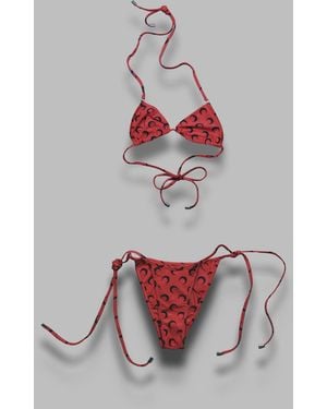 Marine Serre Swimwear Jersey Bikini - White