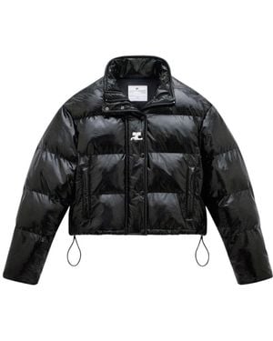 Courreges Vinyl Duvet Down Jacket - Black