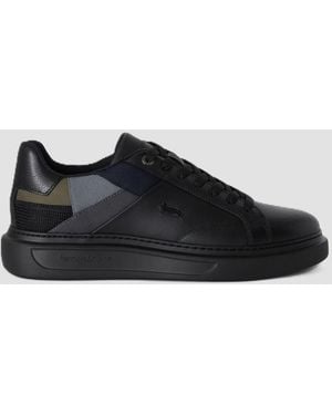 Harmont & Blaine Leather Shoes With Patchwork For - Black
