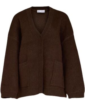 WEILI ZHENG Femme Cardigan Lourde - Marron