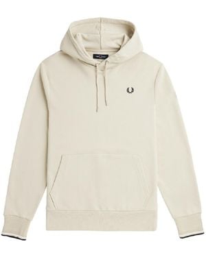 Fred Perry Comfortable Regular Fit Hoodie For - White
