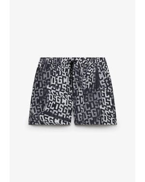 Gcds Costum Essentials Monogram Swimshorts - Black