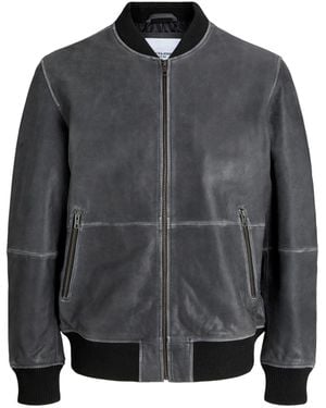 Jack & Jones Jackets And Jackets 12278804 Jjecharge Leather - Gray