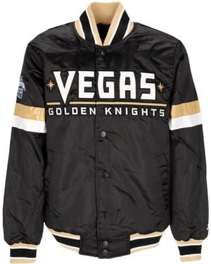 Starter Chaqueta Bomber Para Hombre Nhl Home Game Chaqueta De Saten Vegkni - Negro