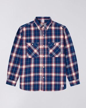 Edwin Shirts I035870 Werk Nrm.67 Marine/Rood - Blauw