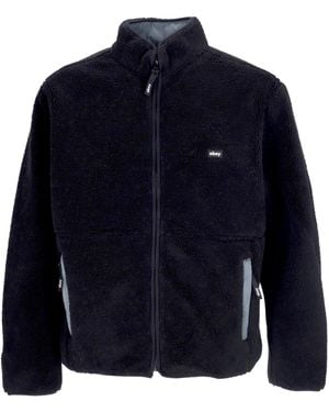 Obey Teddy Bear Trophy Sherpa Jacket Reversible - Blue