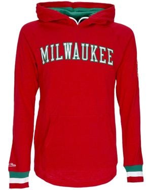 Mitchell & Ness Long Sleeve T-Shirt Nba Legendary Slub L/Hoodie Milbuc - Red