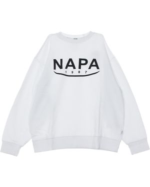 Napa Silver B-Arosa Crew Sweat Crew Neck Sweatshirt - White
