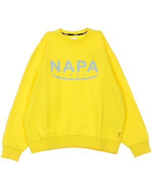 Napa Silver B-Arosa Crew Sweat Crew Neck Sweatshirt - Yellow