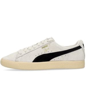 PUMA Zapato Bajo Clyde Hairy Suede Para Hombre - Blanco