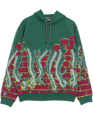 Octopus Bricks Hoodie Lightweight Hooded Sweatshirt - Green