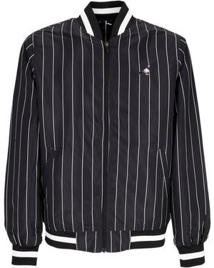 Staple Bomber Jacket Pinstripe Baseball Jacket - Black
