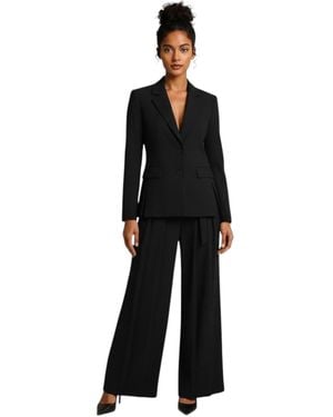 Imperial Single-Breasted Blazer With Thread Pockets And Side Slits - Black