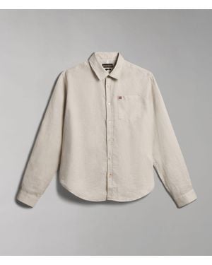 Napapijri Camisas Hombre G-Creton Np0A4H1C N90 Plata - Neutro